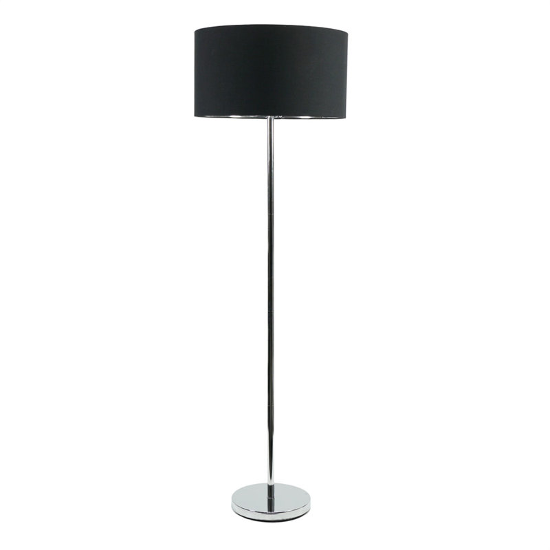 Daryanna 148cm Traditional Floor Lamp, Brushed, Yes, Black