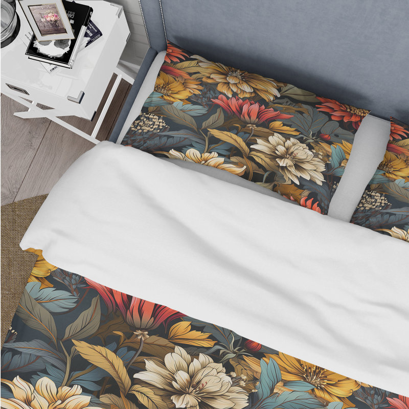 Literie Urban Multicolor Palette Flowers II, Housse de couette simple + 1 taie décorative stan