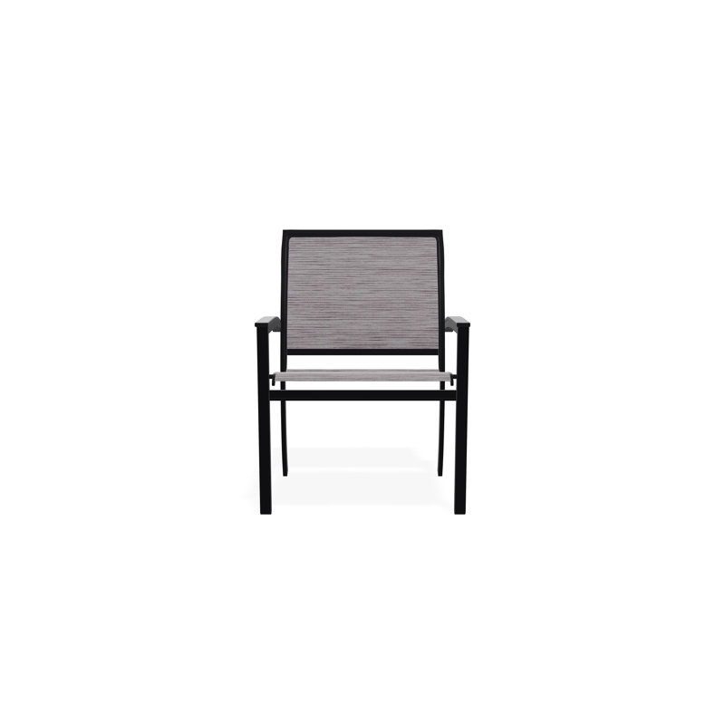 Chaise de café empilable en aluminium Bazza, Fossile, Noir