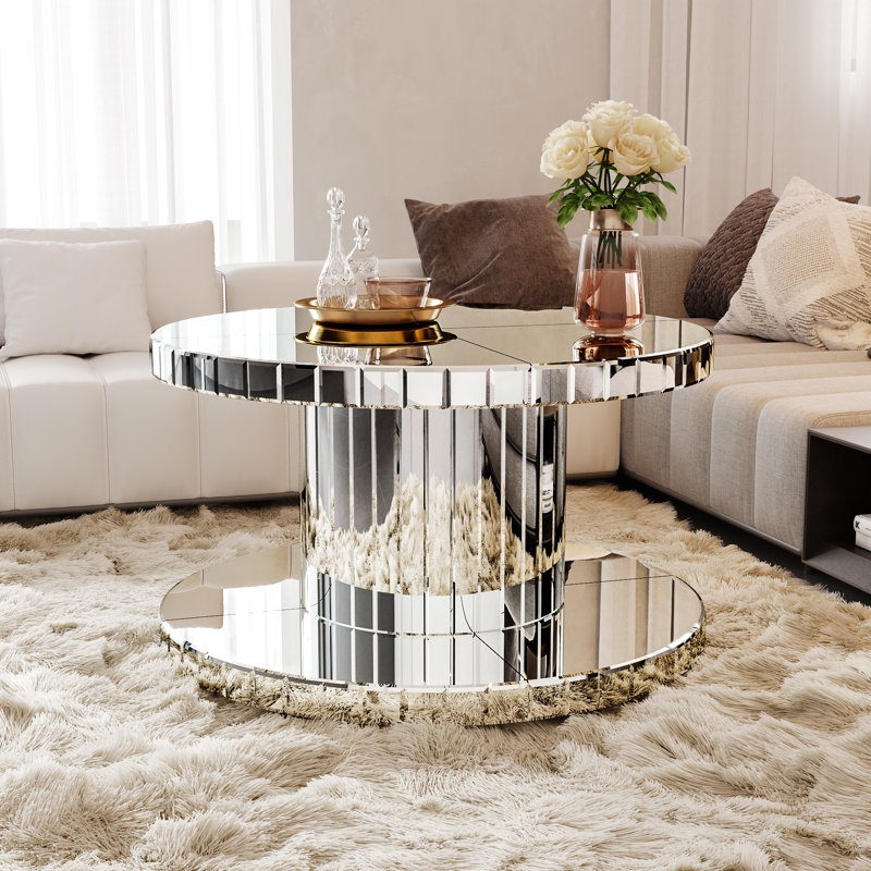 Table basse à miroir à deux niveaux