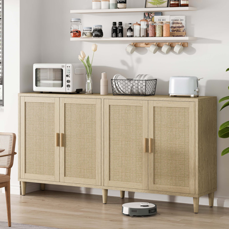 Buffet 70 po en rotin avec rangement
