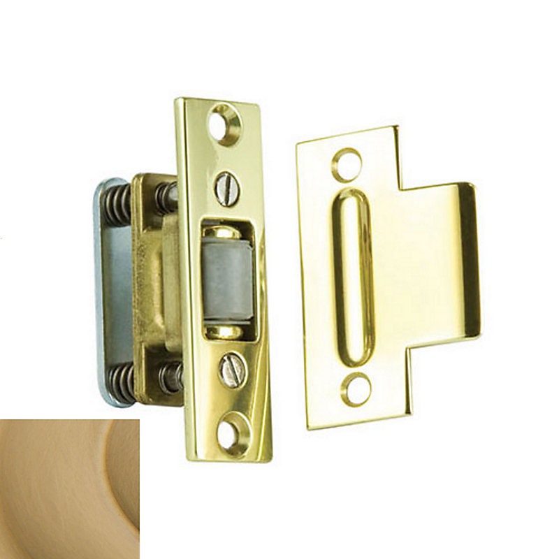 Roller Latch With T Strike, 3.5" H x 3.4" W x 1.5" D, Vintage Brass