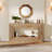 59-Inch Long Console Table,Natural Sofa Table with Storage for Entryway-1615424998