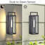 16 po Applique murale d'extérieur 1 lumière noire matte Dusk To Dawn