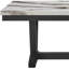 Table de salle à manger 72 "en faux marbre et tréteaux blanc et noir