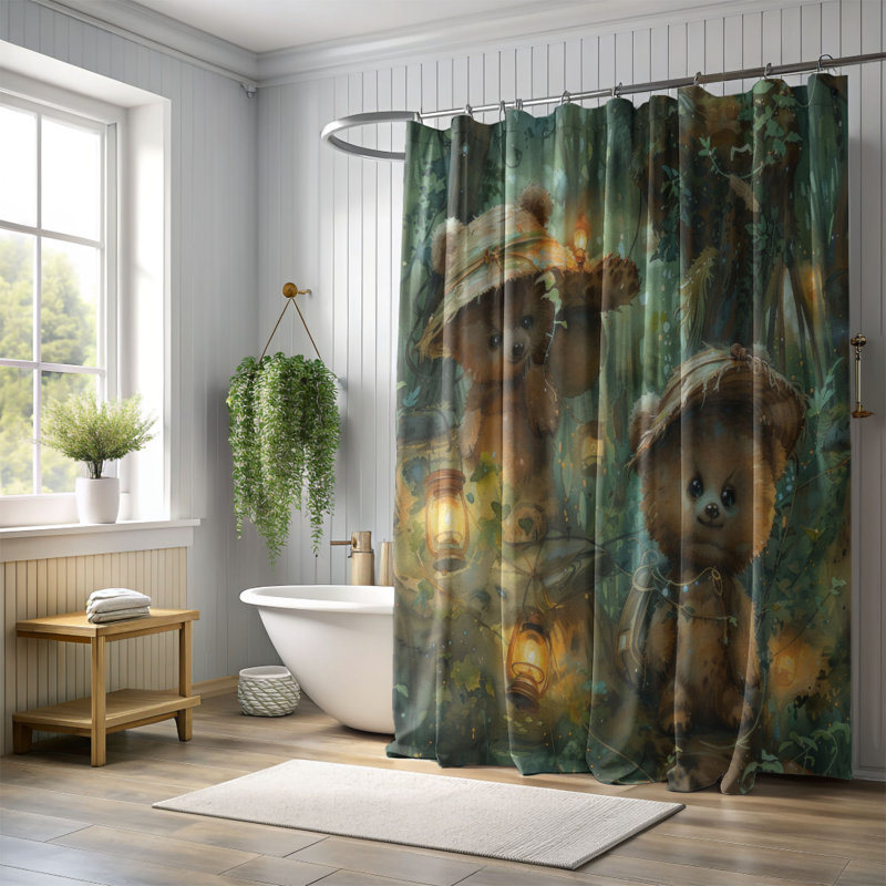 Bear Tales - Rideau de douche Premium, H 74 po x l 71 po