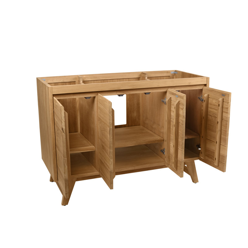 Coventry 48'' W Single Bathroom Vanity Base, Natural Teak