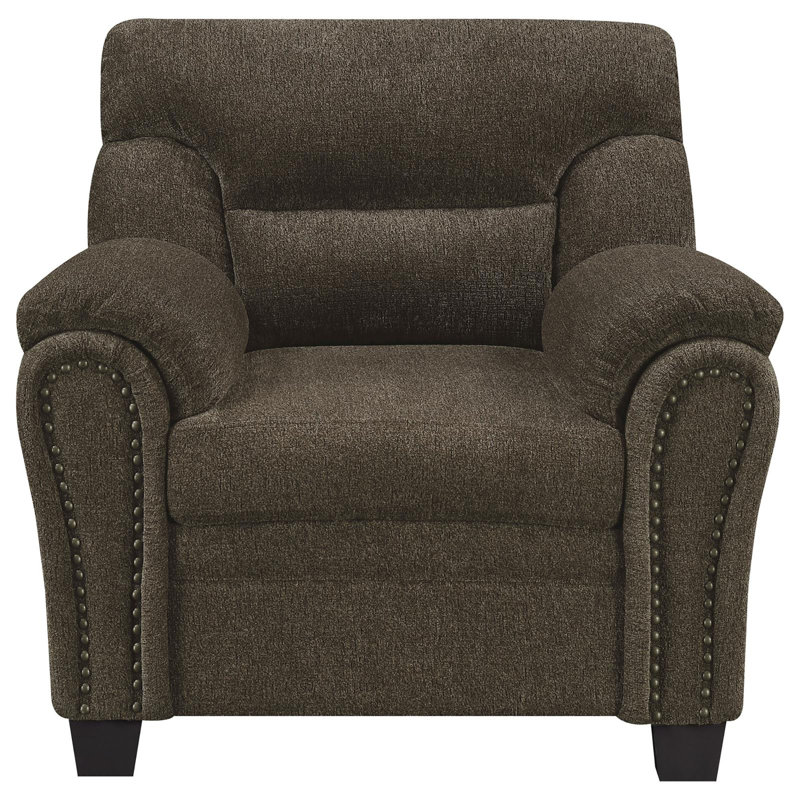 Chaise avec accoudoirs à coussin brun
