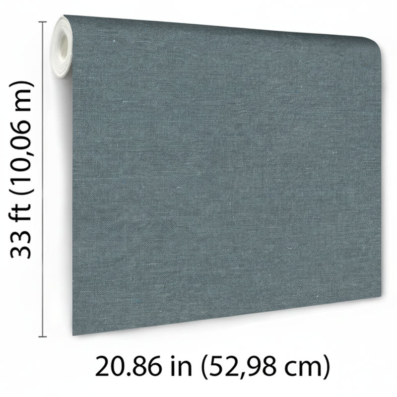 Papier peint texturé imitation chanvre, Bleu fusion