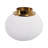 Decorative Metal Table Vase for Tabletop Centerpiece - Elegant Round Flower Vase for Living Room, Bathroom, and Office - White & Gold