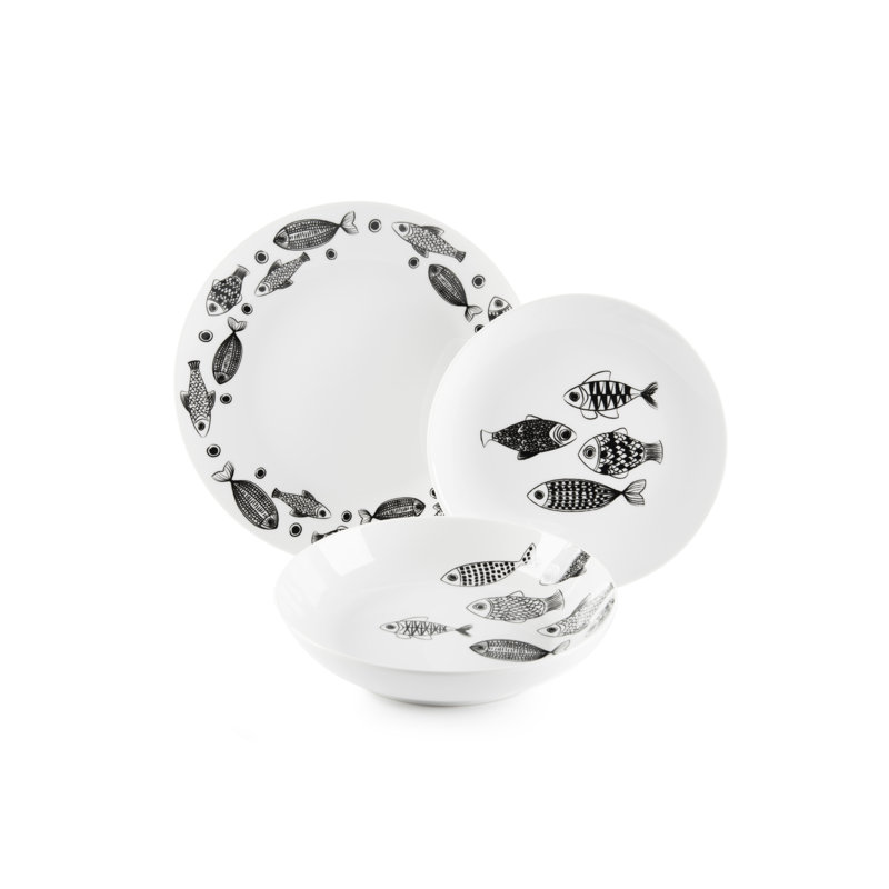 Black Sea Piece Dinnerware Set - Service for 6