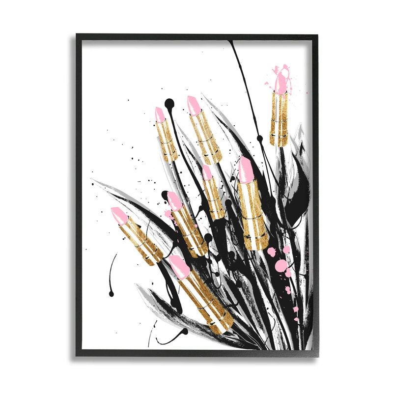 Art contemporain giclée sur le rouge à lèvres contemporain par Lil 'Rue, H 20 po x l 16 po x P 1,5 po