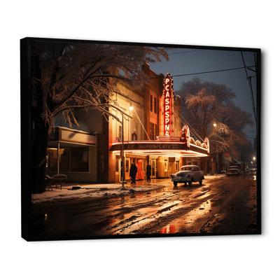 Vintage Theatre Night Scenery - Theatres Wall Art