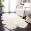 Tapis blanc en peau de mouton fait à la main Mera-1906169956