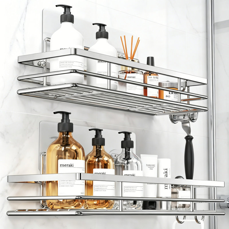 Stainless Steel Wall Bathroom Shelves