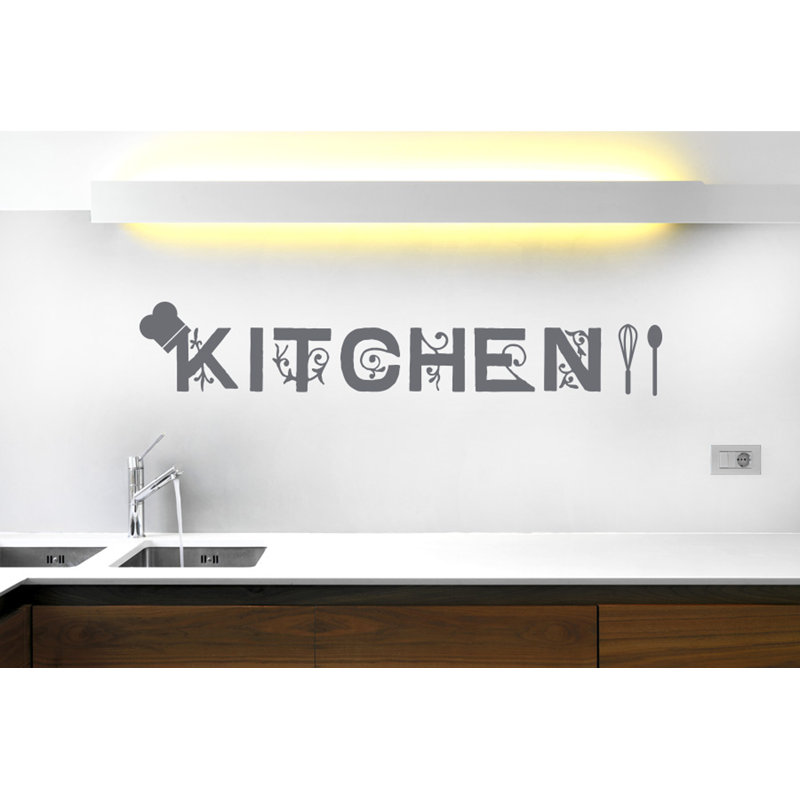 Food & Beverage Wall Decal, Grey, Medium