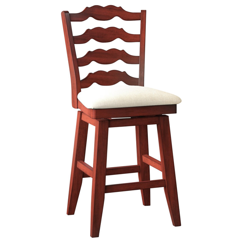 Fortville Swivel Upholstered Counter Stool, Antique Berry, Counter Stool (24" Seat Height)