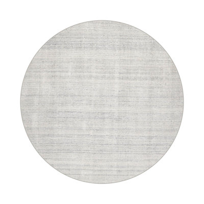 Tapis oriental blanc touffeté à la main multicolore texturé contemporain
