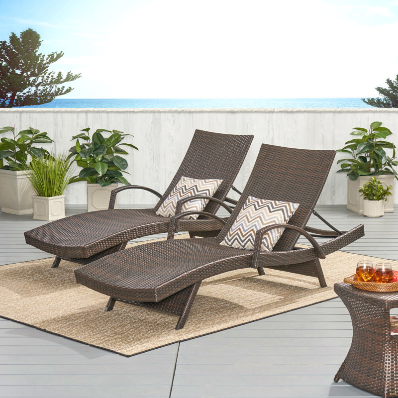 Chaise longue en osier avec accoudoirs Pe, 2