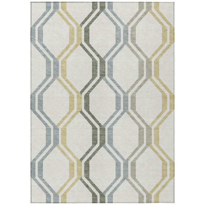 Machine Washable Indoor/Outdoor Chantille ACN2326 Mid-Century Modern Rug, Rectangle 3' x 5'