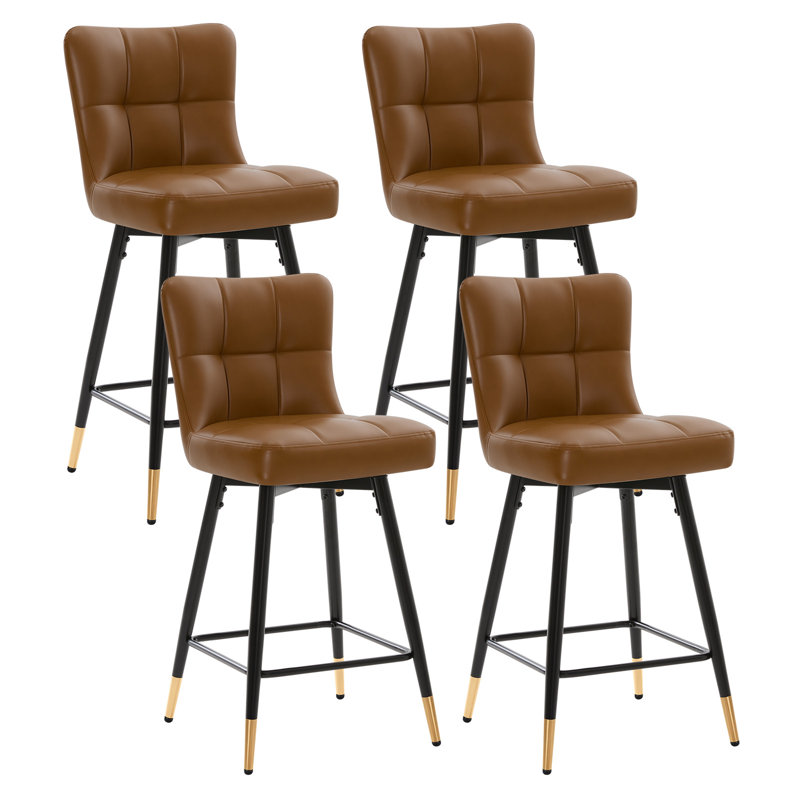 Tabouret de bar pivotant 26 po, Brun, 4