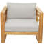 Chaise de patio en teck avec coussins Eugeney