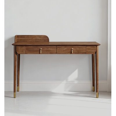 Minimalist Ash Wood Home Office Desk with 2 Drawers