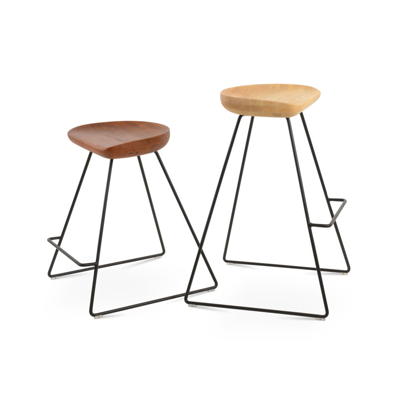 Cattelan PR Bar Wire Stool, Black/Walnut