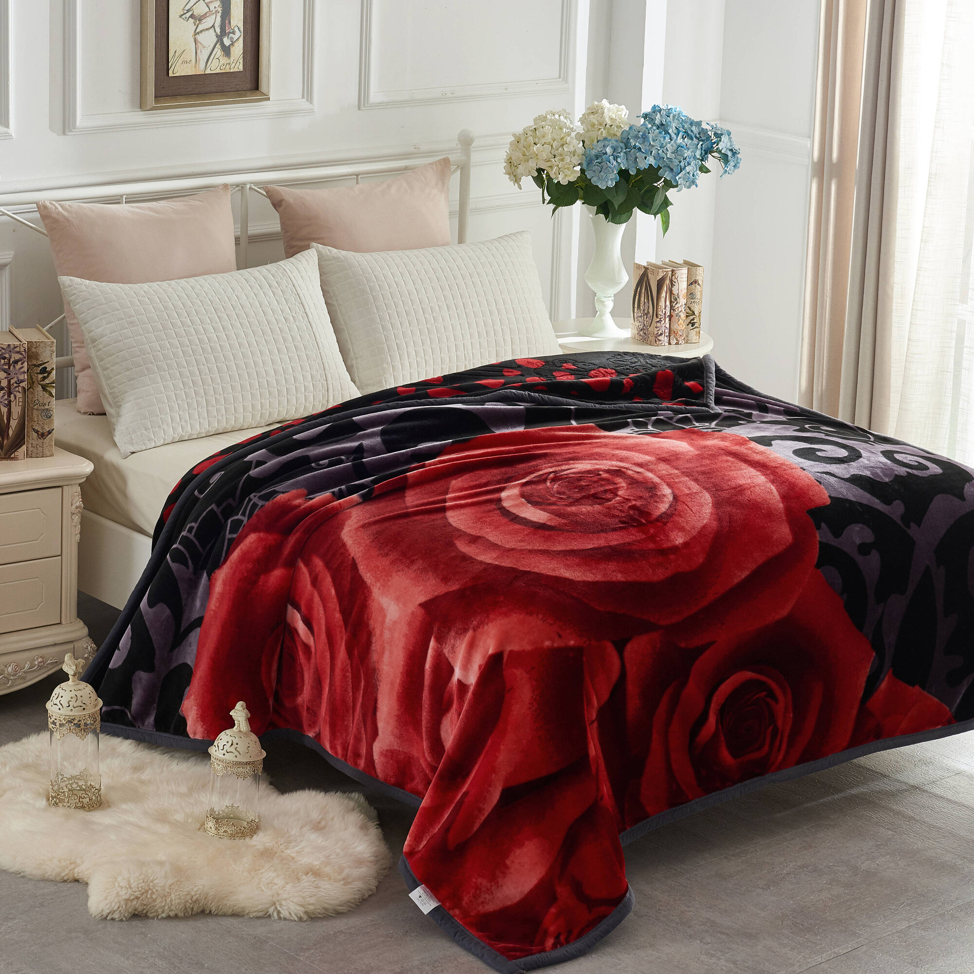 Plush blanket online set