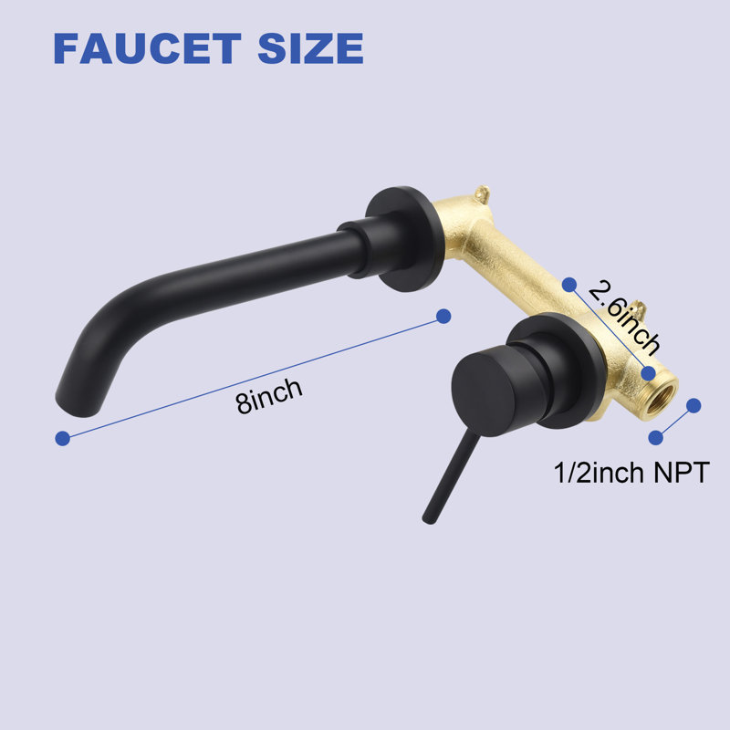Single-handle Bathroom Faucet with Drain Assembly, Matte Black