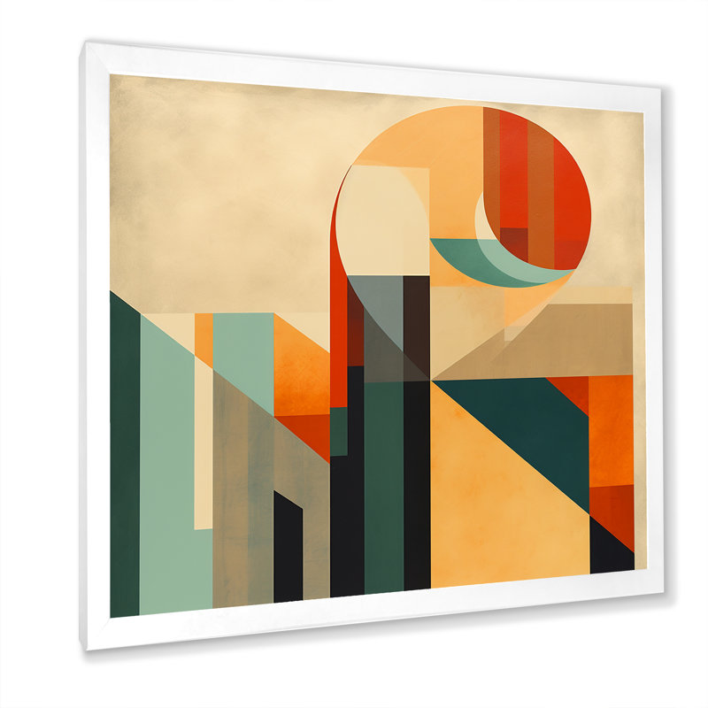 Full Moon Symphony Midcentury Abstract I - Abstract Midcentury, art encadré, Cadre simple blanc, H 24 po x l 24 po x P 1 po