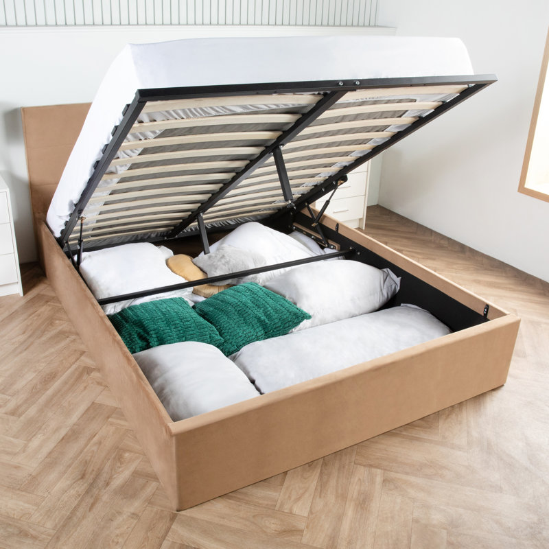 Joann Upholstered Ottoman Storage Bed with Mattress, King, Pocket Sprung