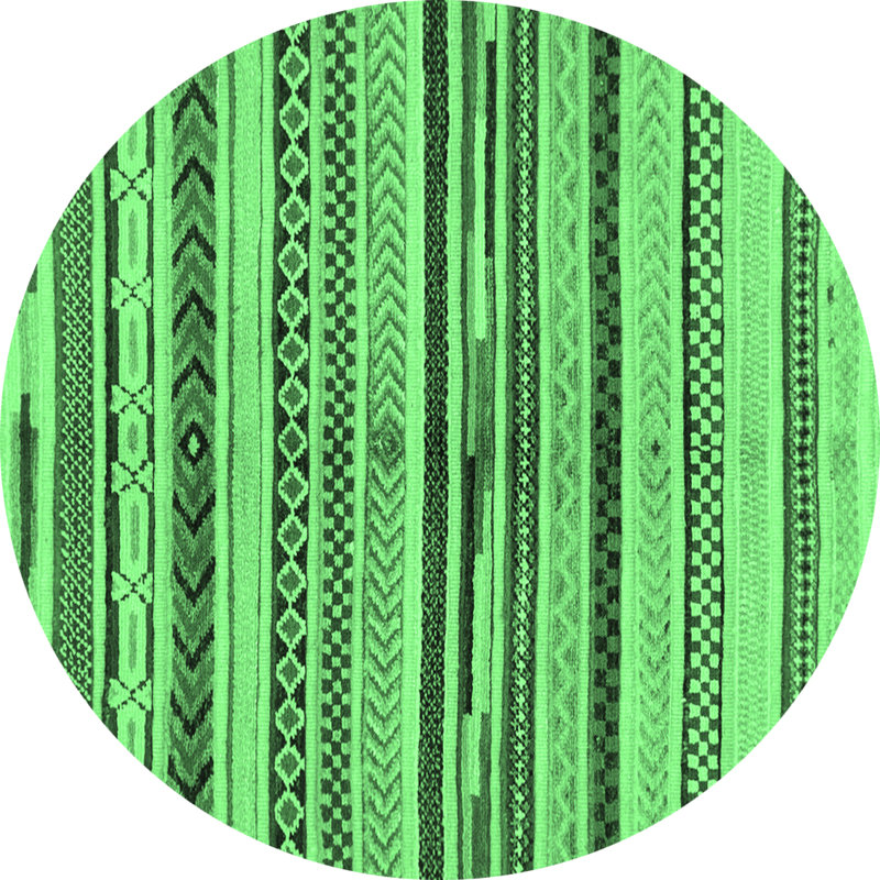 Washable Geometric Indoor Rug, Round 7'