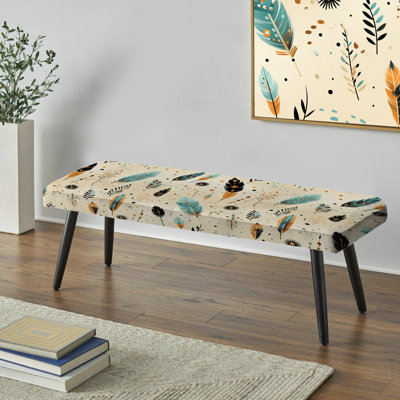 Banc rembourré noir Boho