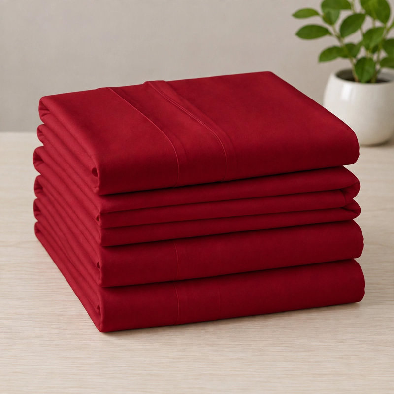 6-Piece Premium Deep Pockets Microfiber Sheet Set, California King, Red