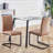 Modern Faux Leather Upholstered Dining Chairs Set of 2 with Chrome Base and Handles-2116302480