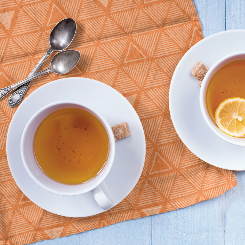 Jordao Tea Towel Kitchen Towel, Orange/Cantaloupe, Poly Twill