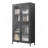 Classic Metal Storage Cabinet Display Cabinet With 4 Glass Doors 4 Shelves Cabinet  Bookcase Side Cabinet For Home Office Living Room Kitchen Hallway