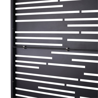 Écran d'intimité extérieur et intérieur en métal H 76 po x l 48 po, écran d'intimité décoratif autoportant pour terrasse de balcon, panneaux de clôture d'intimité pour jardin extérieur PS108 NOIR