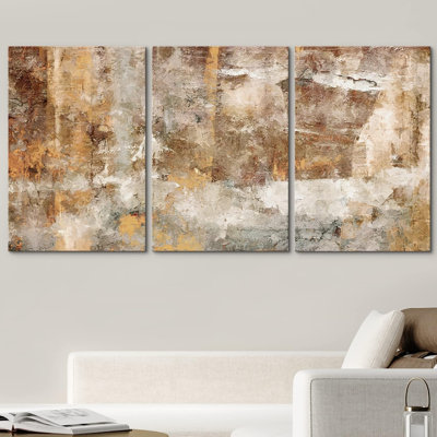 «Minimal Brown», 3 pièces sur toile