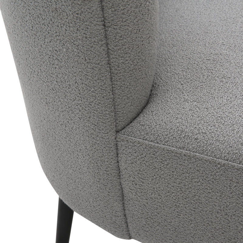 Upholstered Slipper Chair, Light Gray
