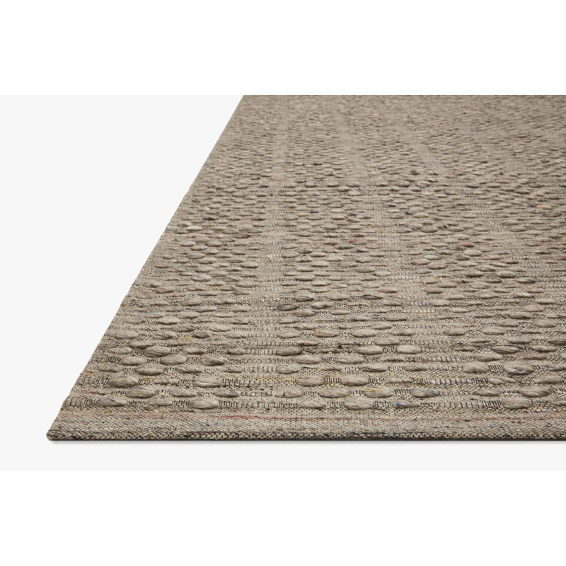 Tapis gris tissé à plat à la main Burbank, Rectangle 2 pi 3 po x 3 pi 9 po