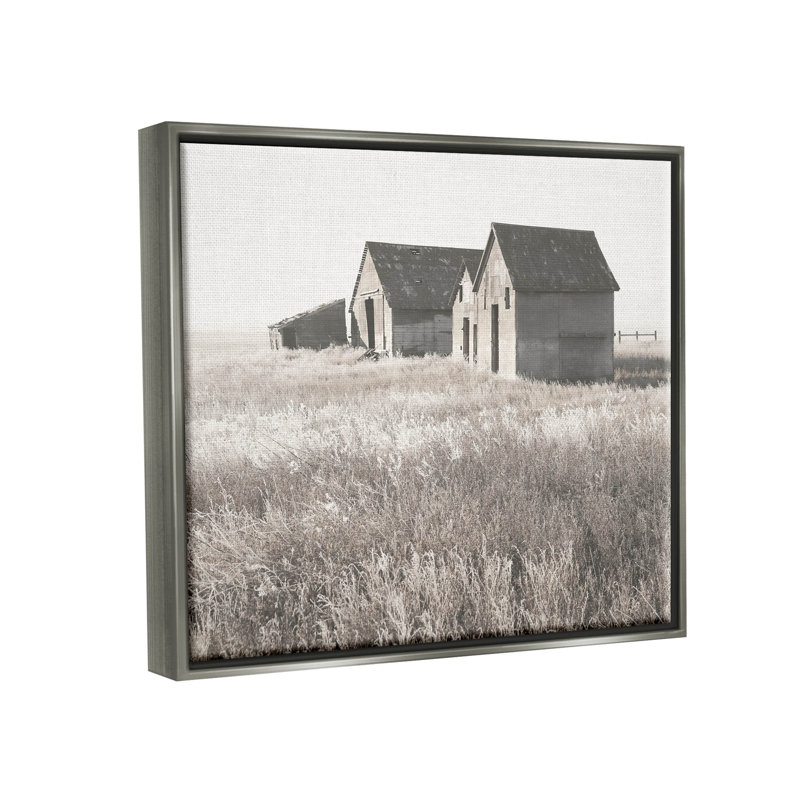 Art mural sur toile flottante, "Barn", H 17 po x l 21 po x P 1,7 po, Cadre flottant gris lustré