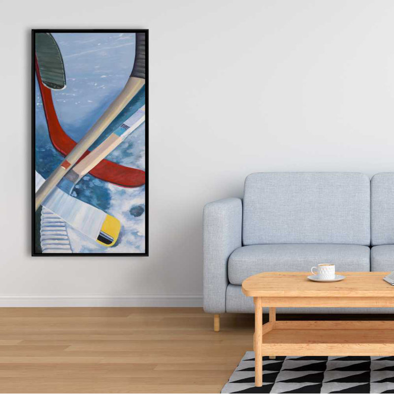 Hockey sur bâtons sur glace - art hyperréaliste sur toile | Décoration