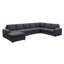 Canapé modulaire avec méridienne réversible en lin 146,5 po Hayden-590464896