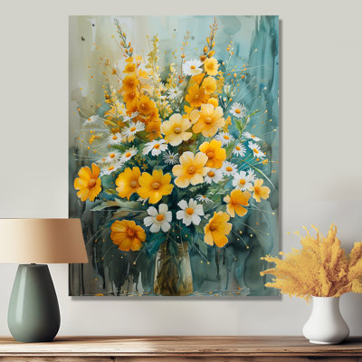 «Yellow Whispers Of Love Wildflowers» - impression d'art mural fleurs sauvages