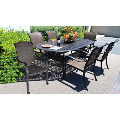 Lacie-Mae Oval 6 - Person 87" Long Dining Set