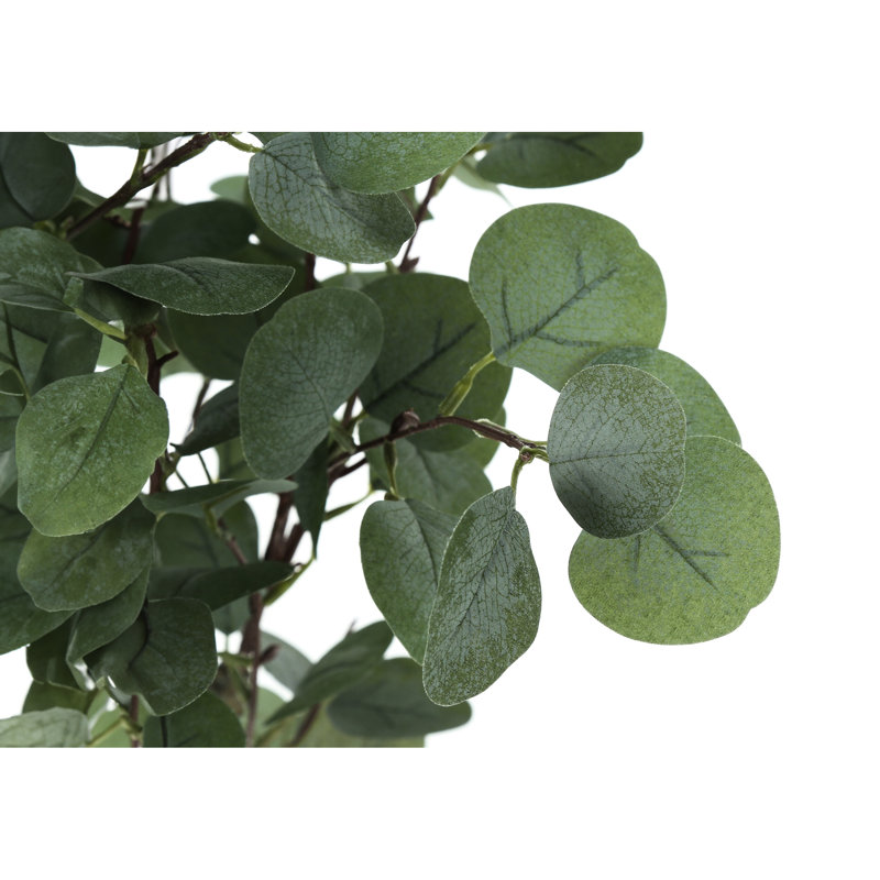46 po, plante artificielle eucalyptus, 264 feuilles vertes en soie avec pot noir