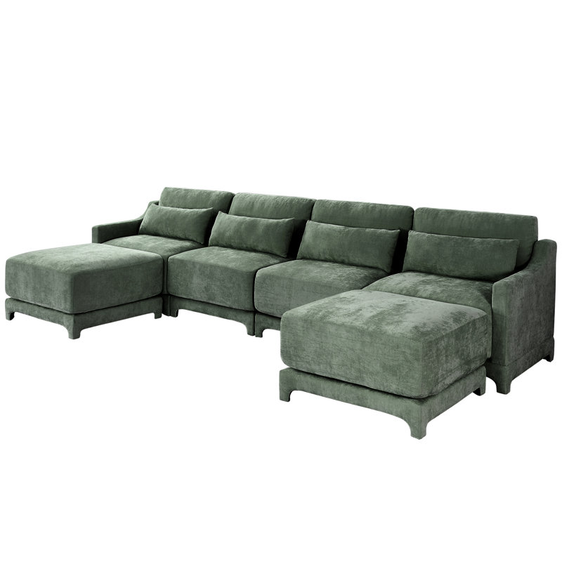 , Quatre sièges, chenille, assorti, éponge de haute qualité, assise ergonomique, assemblage facile, siège en chenille à différentes pièces avec support lombaire mobile, structure en bois, coussins entièrement compressés, élégant