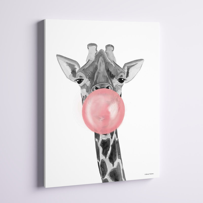 «Bubblegum Giraffe» par Rachel Nieman, fantaisie, impression, H 8 po x l 10 po x P 2 po